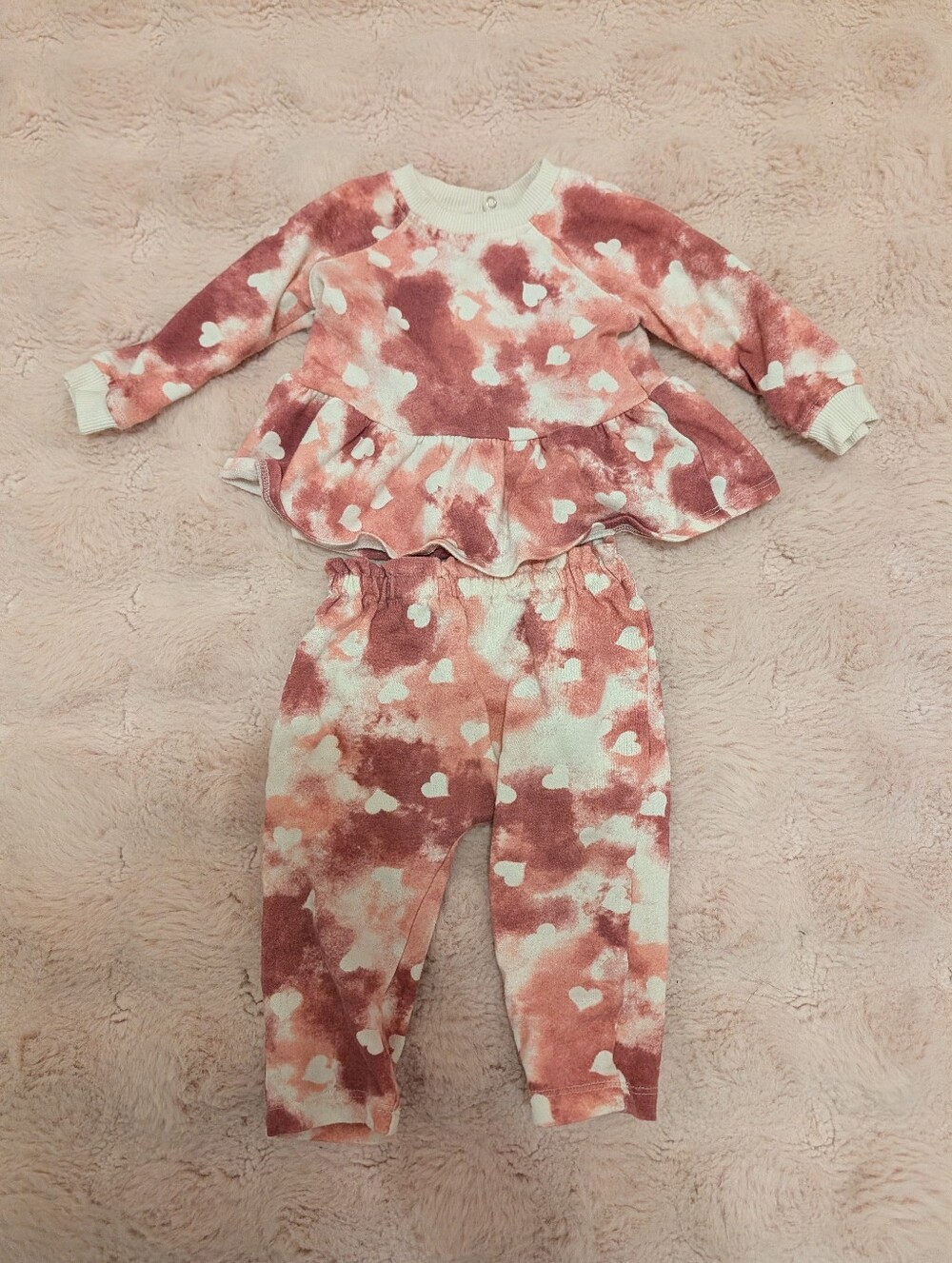 Grayson Mini Baby Girls Pink Heart Set 12m